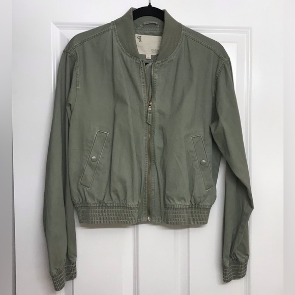 Anthropologie Pilcro Canvas Cropped Bomber Jacket - Picture 7 of 16